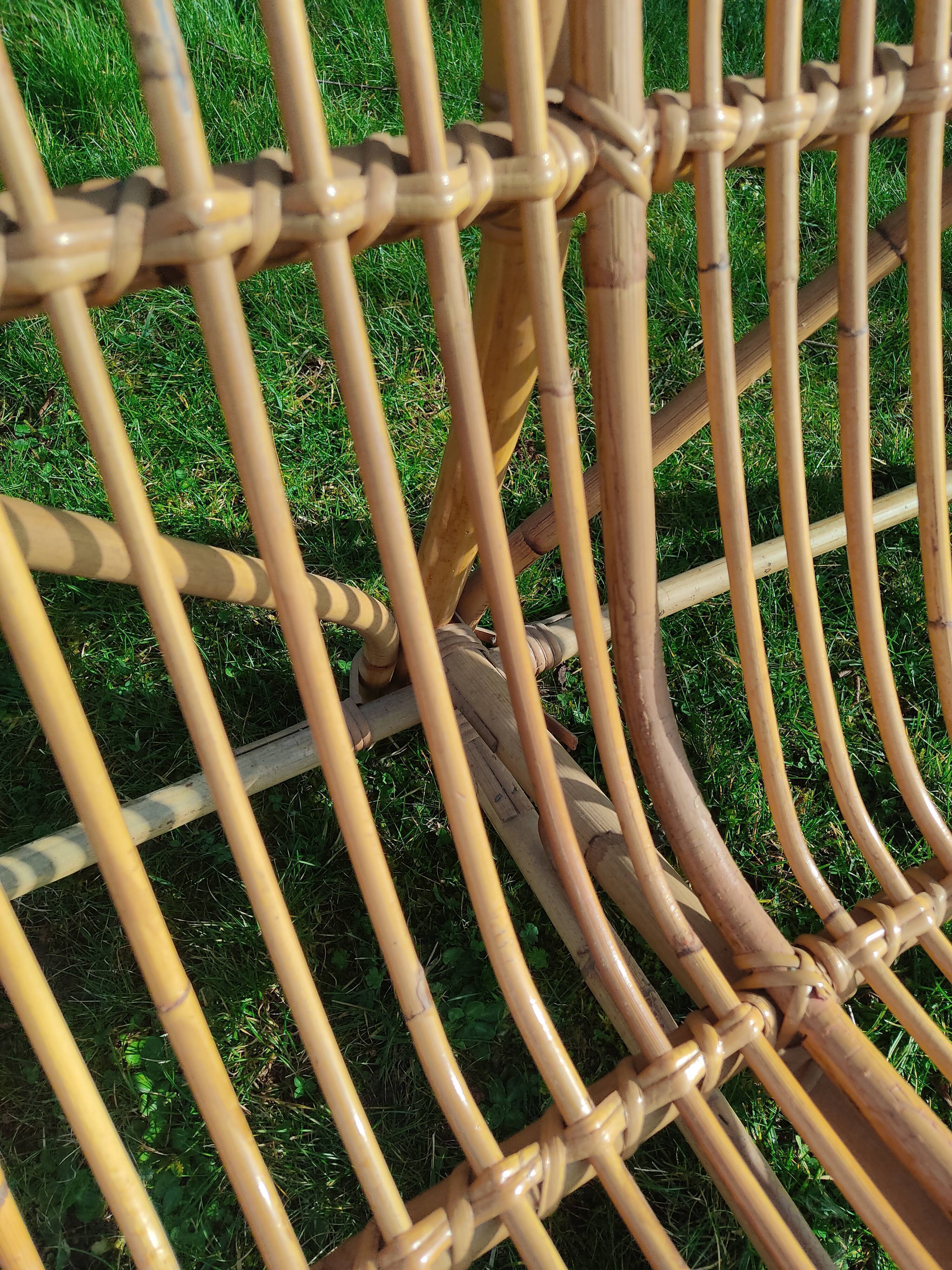 Vintage rattan bench