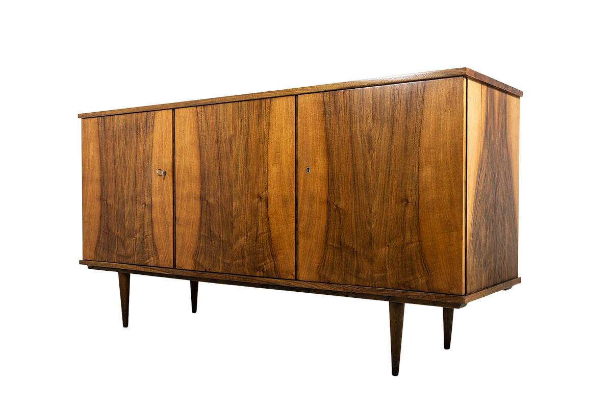 Vintage Walnut Sideboard By Lfm, Poland, 1970’s