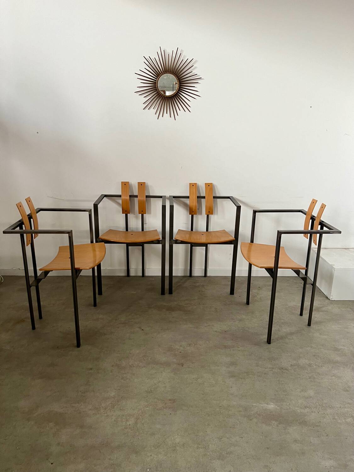 4 old raw design chairs Karl Friedrich Forster model Trix KFF postmodern 70s/80s