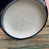 Grand cache pot rond bleu ancien Luneville