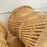 4 tabourets corde et rotin