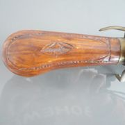Carved kitchen knife and fork from India