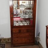 Display cabinet in solid walnut