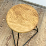 Bar stool in steel and oak