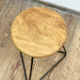Bar stool in steel and oak