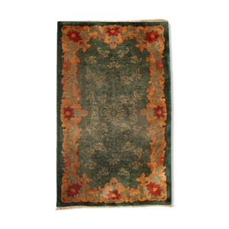 Tapis ancien chinois art déco fait main 89 x 152cm