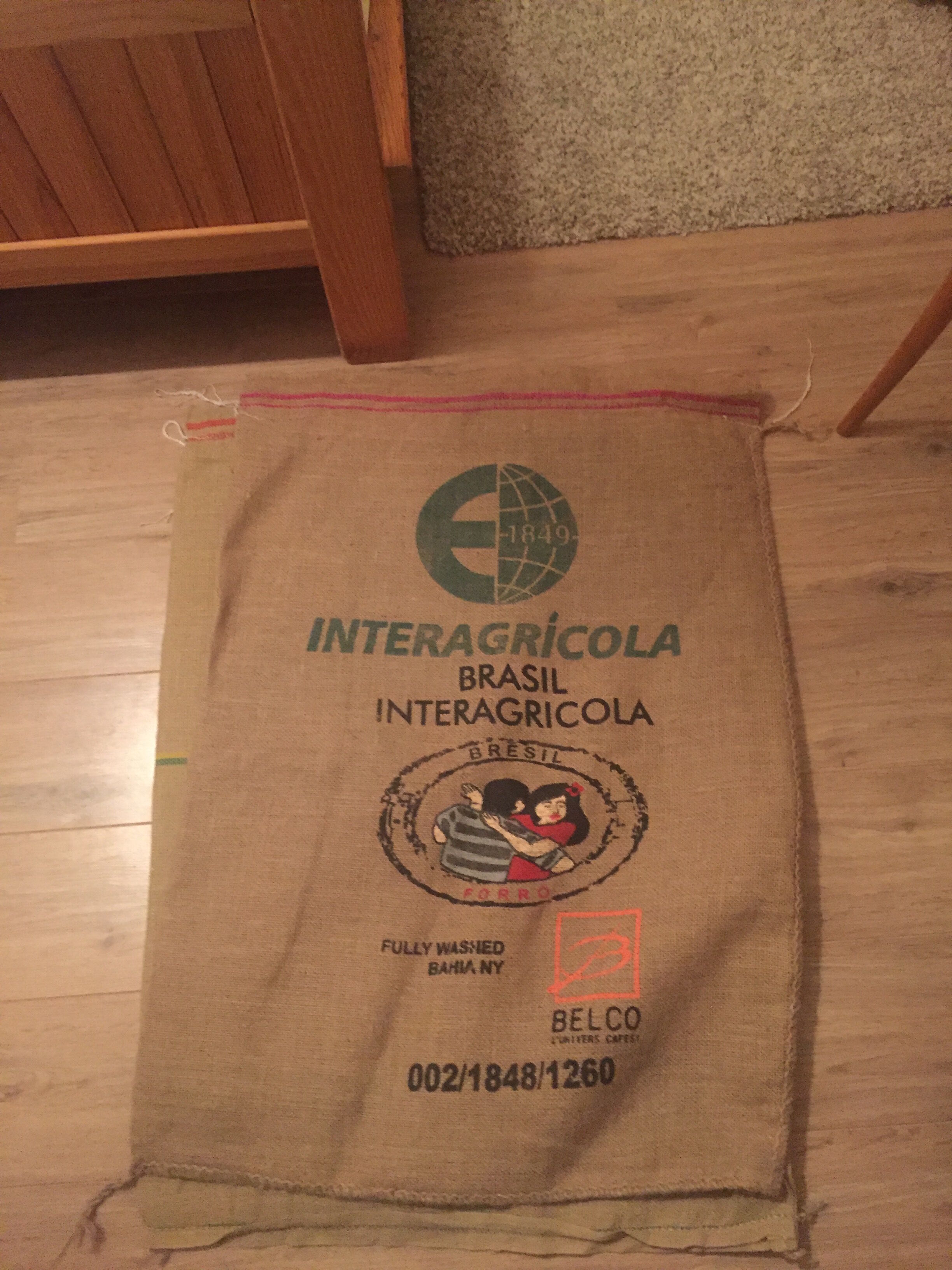 Burlap bag / bag has Café DO BRASIL