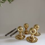 Round brass door handles