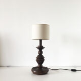 Turned wooden vintage lamp