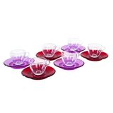 Set of glass cups, Italian design, 1970s, manufactured by Fratelli Guzzini