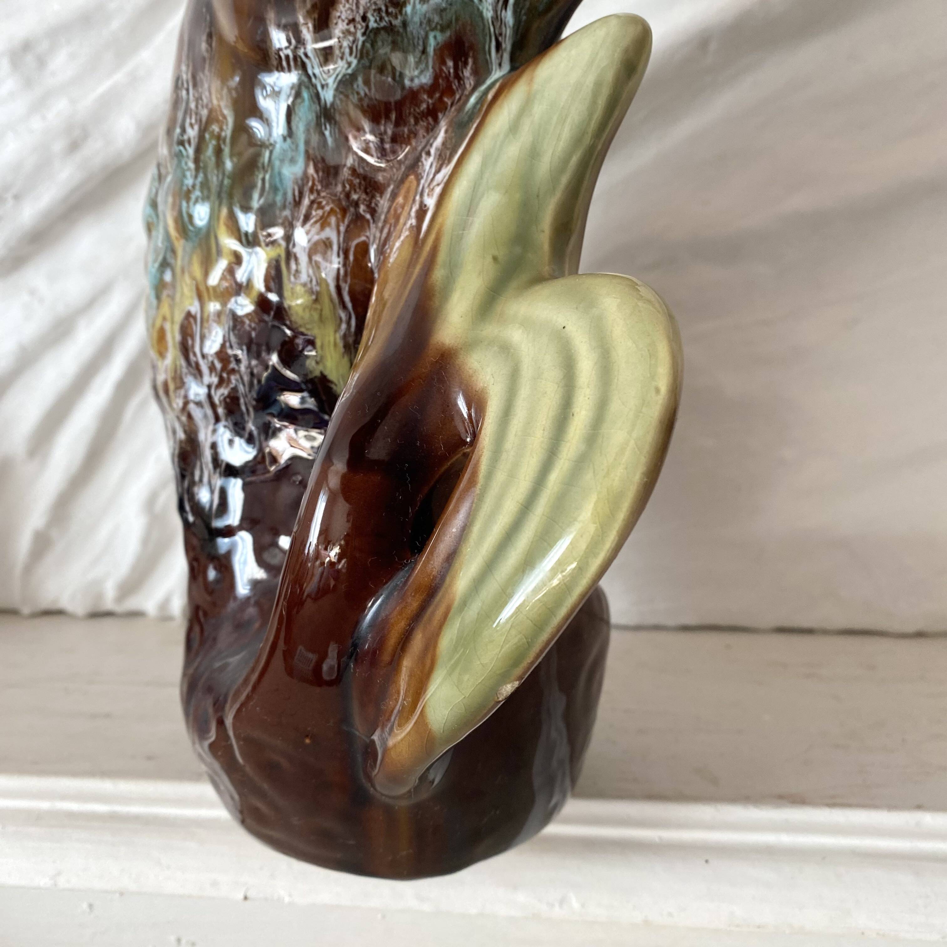 30 cm fish vase, 1970s zoomorphic vase.