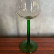 Set of 5 alsace balloon wine glasses vintage green glass