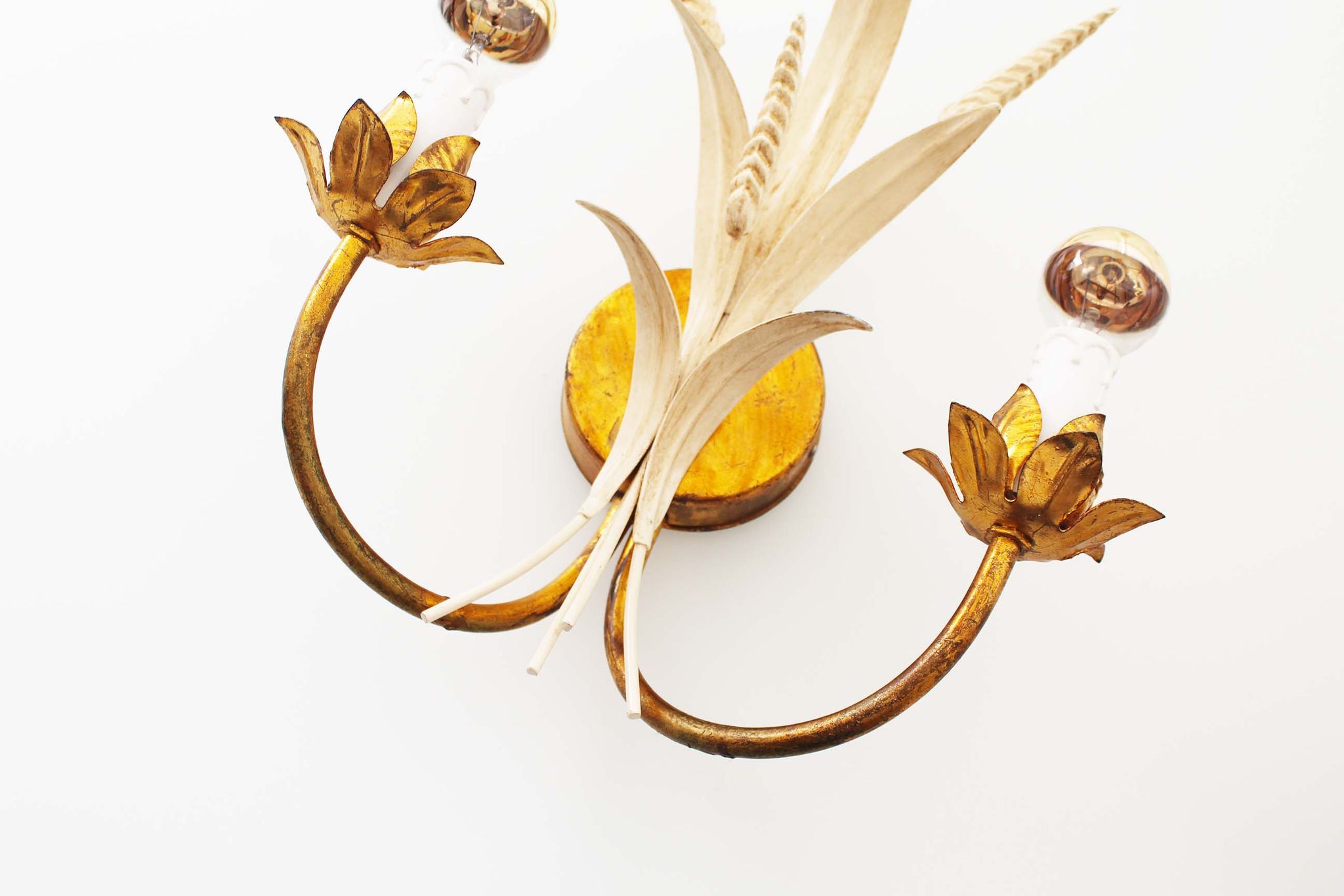 Pair of Vintage Gilt Sheaf of Wheat Scones by Hans Kögl