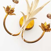 Pair of Vintage Gilt Sheaf of Wheat Scones by Hans Kögl