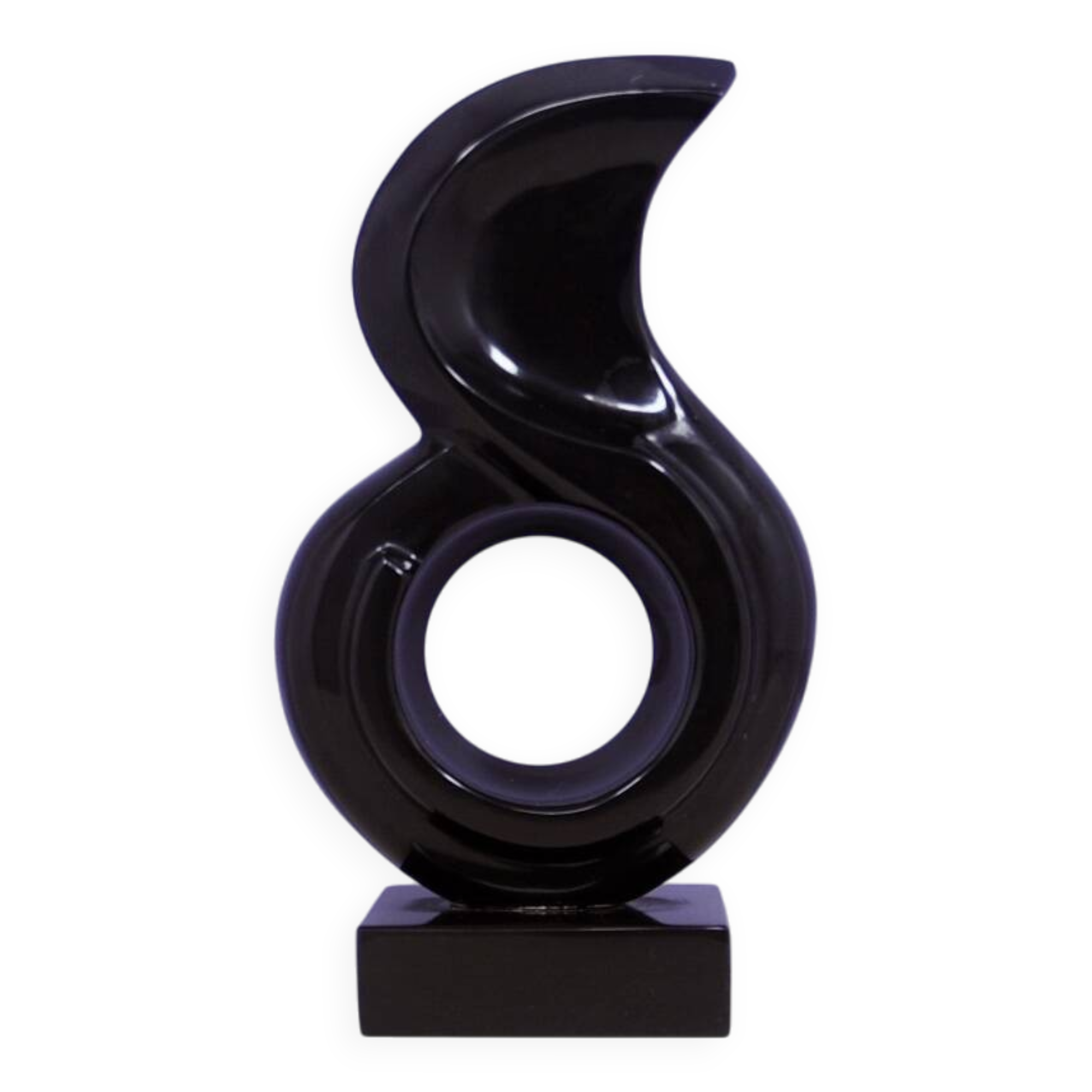 vintage black granite statue by Leonardo Nierman