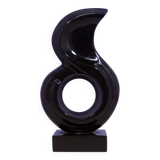statue vintage en granit noir de Leonardo Nierman