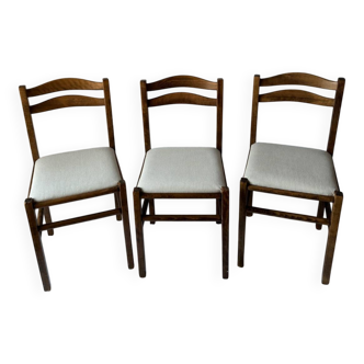 Set of 3 simple chairs by Baumann.