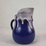 Stoneware (ceramic) pitcher Puisaye signed Pointu