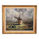 Oil Painting Table Wood Mill Woman Bigouden Impressionism Courvois