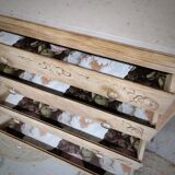 Chest of drawers raw wood foot mustache