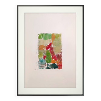 Peinture original Art abstrait technique mixte sur papier