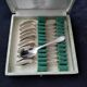 Box of 12 mocha spoons in silver metal Orbrille