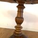 Oval wooden pedestal table, violin table on three legs, Napoleon III style