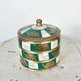 Mother-of-pearl and brass box