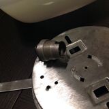 Ceiling square 70s vintage white opaline