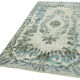 Handwoven overdyed oriental 1970s 185 cm x 295 cm blue carpet