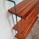Wall shelf, khaki green and teak