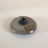 Vintage flat vase in enamelled stoneware