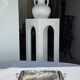 Classic silver tray with pearl stripe frieze