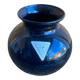 Vintage Black Inlaid Glass Vase International Design LA GALLERIA
