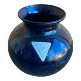 Vase Ancien Design International LA GALLERIA Verre Noir Incrusté Vinta