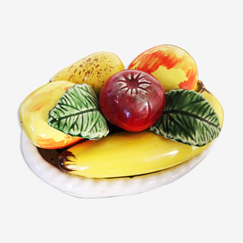 Céramique décoration coupe à fruits trompe l'œil