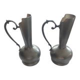 Vase avec anse en etain