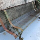 Banc de jardin métal perforé rené malaval 1950/60