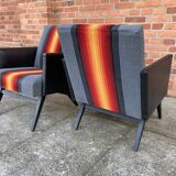 Pair of "fire" armchairs from 80's