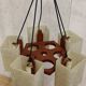 Teak and resin pendant light
