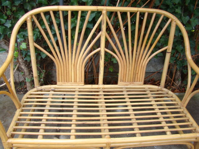 Old rattan sofa