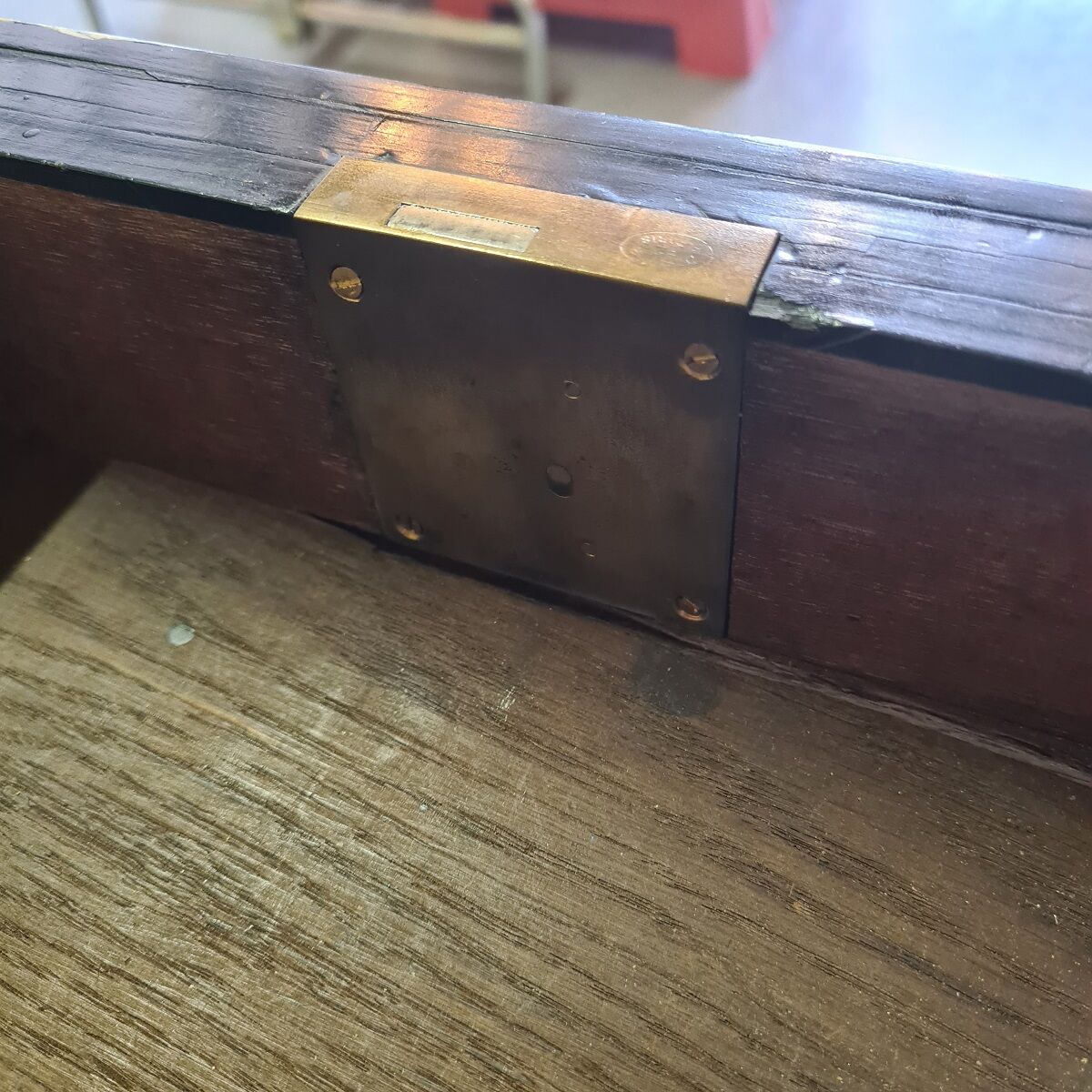 Antique French Ebonized Walnut Desk, from the 1800s.