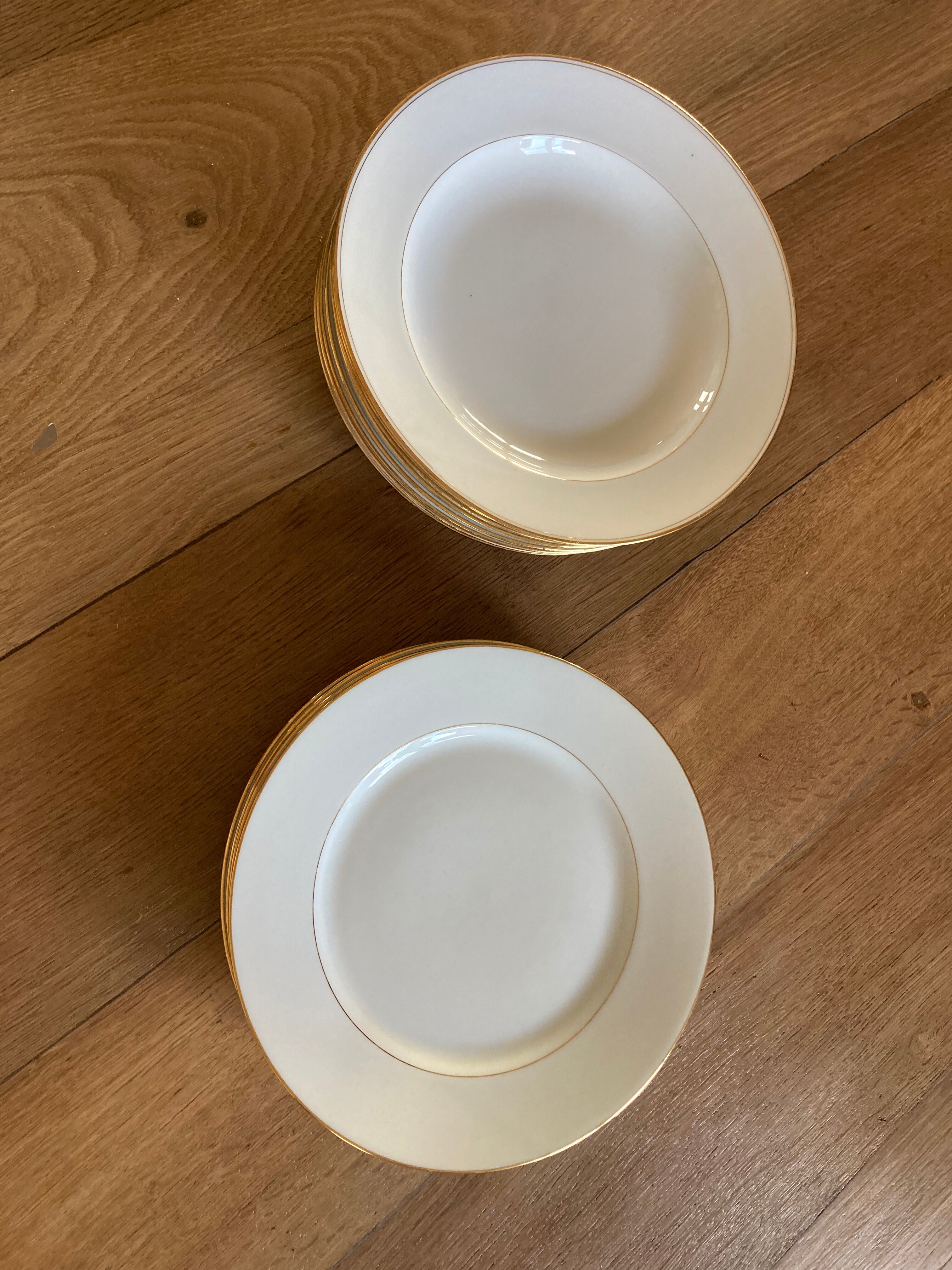 White Limoges plates