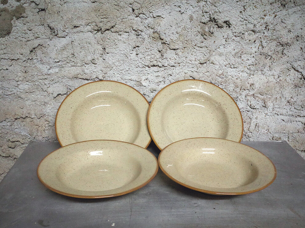 Lot de 4 assiettes creuses en céramique polonaise