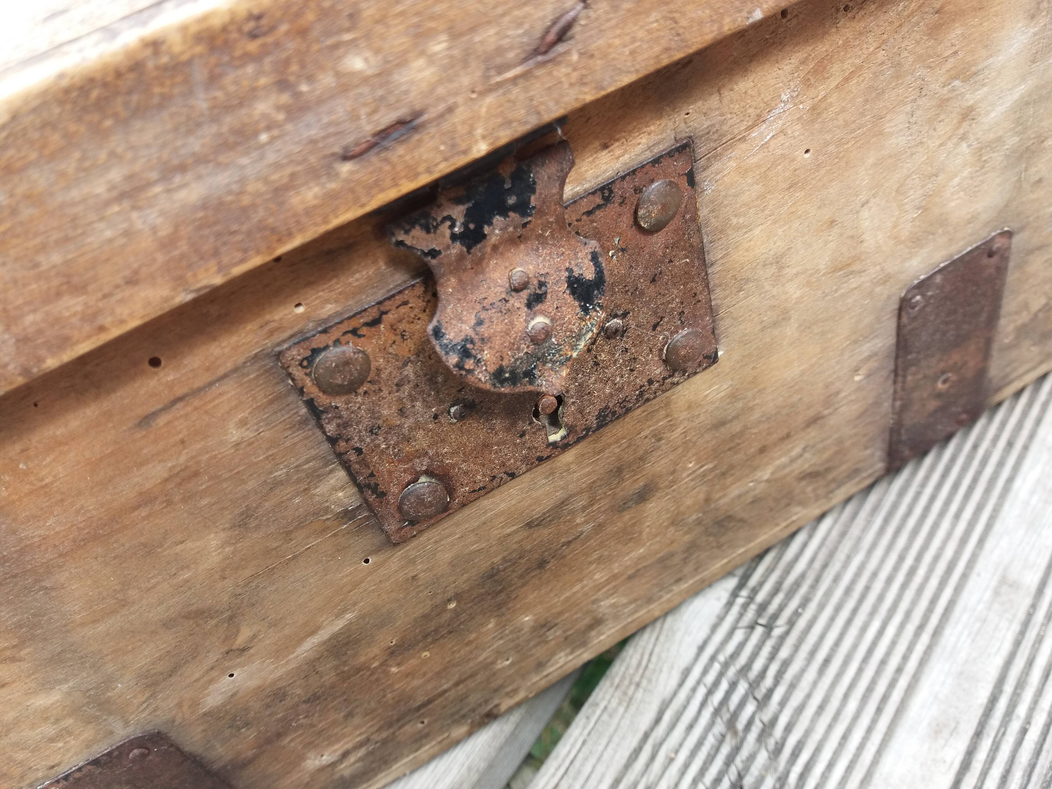 Old wooden box chest
