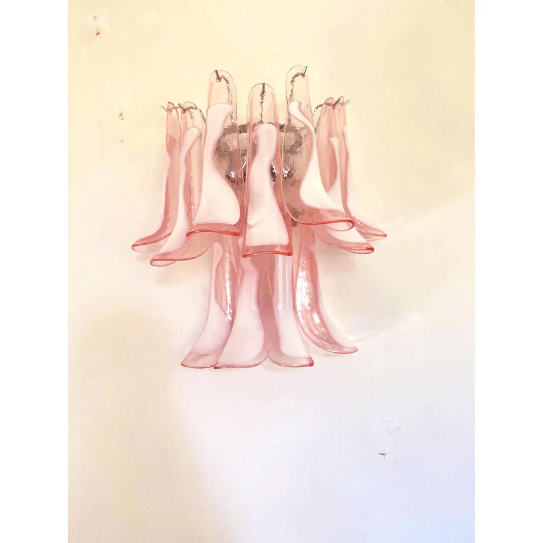 Blush Pink Murano Glass Selle Wall Sconces – A Pair