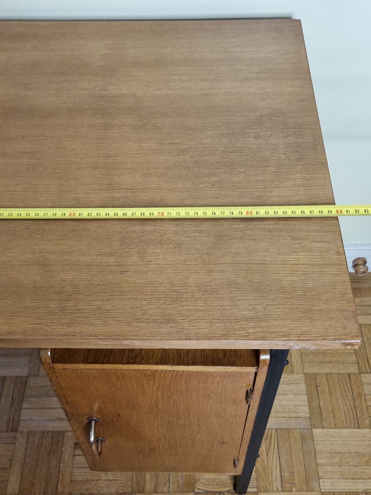 Vintage desk in metal and wood, 50s-60s
