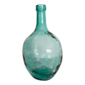 Greenish-blue Dame-Jeanne bottle, vintage French, Viresa