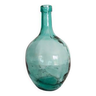 Blue-green demijohn carboy, vintage French, Viresa