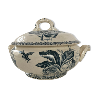 Soup pot in antique earthenware H.B/Choisy le roi